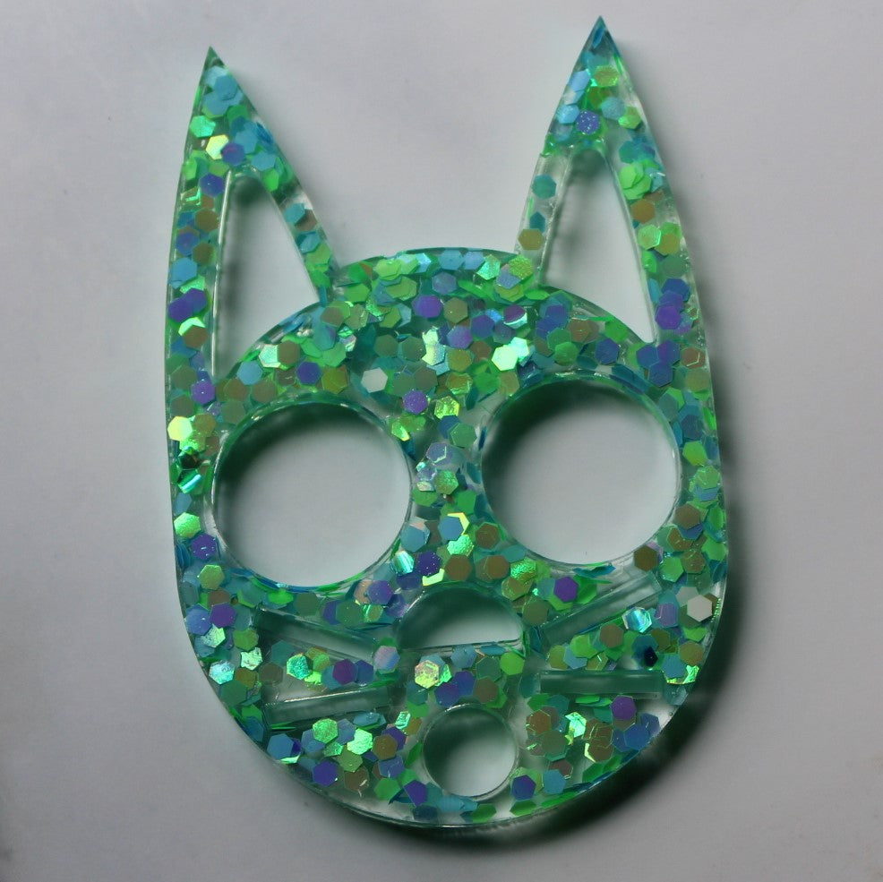 Resin Cat Self Defense Keychain Hiss And Hurt Self-Defense Cat